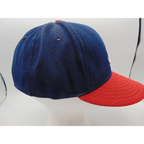 Vtg. Atlanta Braves Fitted Baseball Cap 7-1/8 New Era 59/50 MADE IN USA Blue/Red - Picture 5 of 10